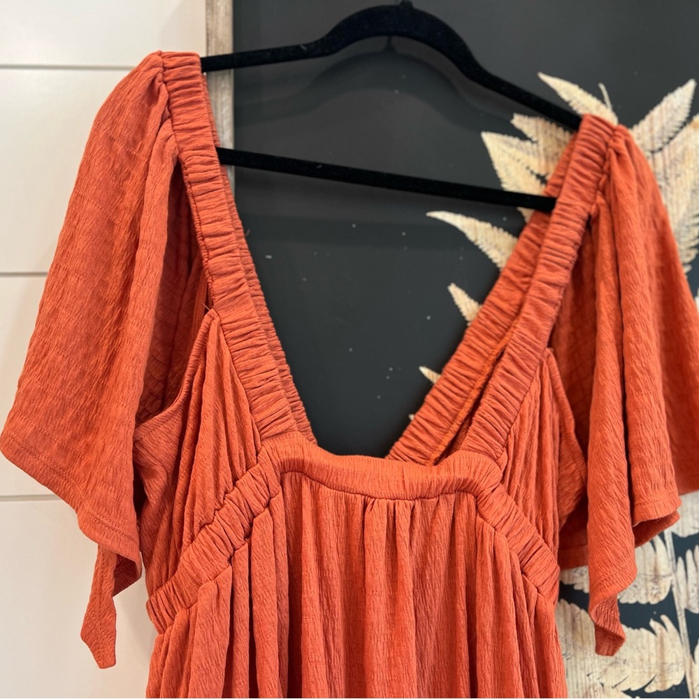 NEW Free People Orange La La Maxi Dress - Picture 10 of 11